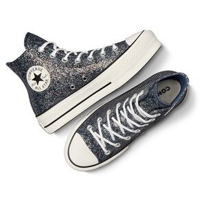 Converse Glitter High-Top Sneakers - Blue and White